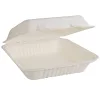 Papírdoboz ételes 1 részes HP3, 22,86 x 15,24 x 8,12 cm komposztálható cukornád 125 db/csomag, natúr