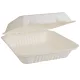 Papírdoboz ételes 1 részes HP3, 22,86 x 15,24 x 8,12 cm komposztálható cukornád 125 db/csomag, natúr