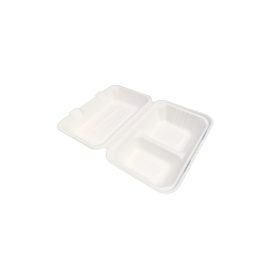   Papírdoboz ételes 2 részes HP3, 23 x 15 x 8 cm komposztálható cukornád 125 db/csomag, natúr