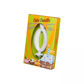 Számgyertya csomagolt 0 fehér