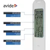Asztali LED lámpa, kijelzővel, 5W, 4000K, AVIDE, fehér
