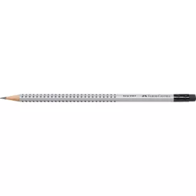   Grafitceruza B,radíros háromszögletű GRIP 2001 Faber-Castell ezüst test