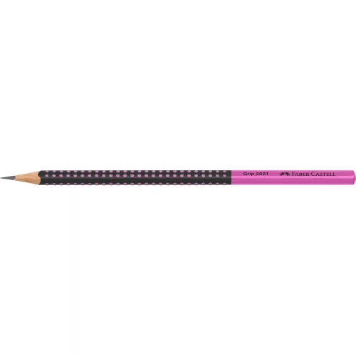 Grafitceruza HB,kéttónusú háromszögletű GRIP 2001 Faber-Castell fekete/rózsaszín test