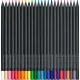 Színes ceruza készlet háromszögletű BLACK EDITION Faber-Castell fekete test 24klf. szín