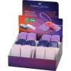 Radír műanyag tartóban mini színátmenetes SLEEVE Faber-Castell égkék-rózsa,türkiz-kék,piros-lila