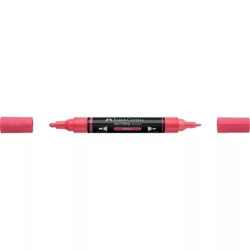 Akril marker kétvégű MULTIMARK 124 Faber-Castell vörös