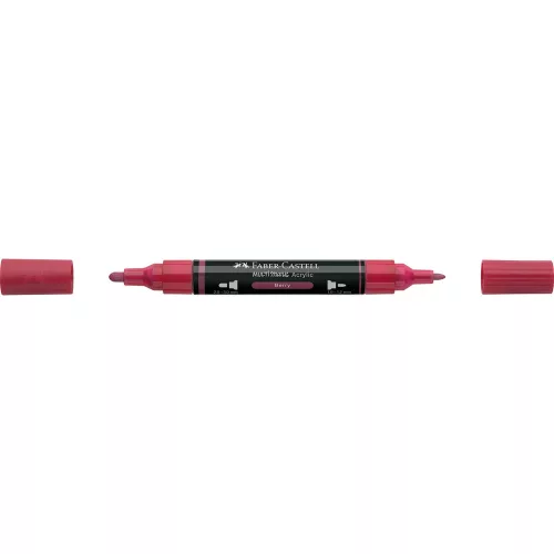 Akril marker kétvégű MULTIMARK 433 Faber-Castell piros bogyó
