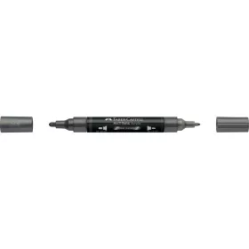   Akril marker kétvégű MULTIMARK 297 Faber-Castell metál acélszürke