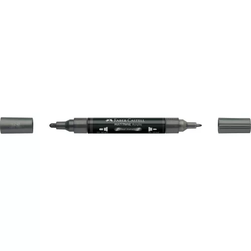Akril marker kétvégű MULTIMARK 297 Faber-Castell metál acélszürke
