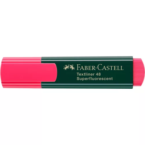 Szövegkiemelő 1-5mm vágott hegyű Faber-Castell 48 fluoreszkáló piros