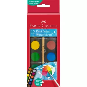   Vízfesték készlet 24mm-es festék gombokkal + ecset Faber-Castell 12klf. szín