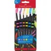 Ecsetkészlet, 2, 4, 6, 8, 10, 12, puha tapintású kerek/lapos Faber-Castell fekete testszín