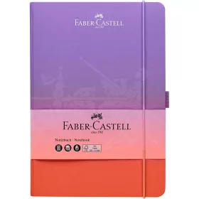   Napló A5 194 lap kockás, gumírozott tolltartóval,színátmenetes Faber-Castell piros-lila