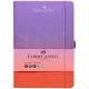 Napló A5 194 lap kockás, gumírozott tolltartóval,színátmenetes Faber-Castell piros-lila