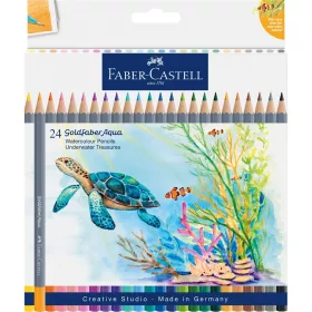  Színes ceruza készlet, akvarell hatszögletű GOLDFABER AQUA Víz alatti kincsek Faber-Castell 24klf. szín
