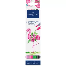   Rostirón, filctoll készlet akvarell kétvégű GOLDFABER AQUA Bolyhos flamingó Faber-Castell 4klf. szín