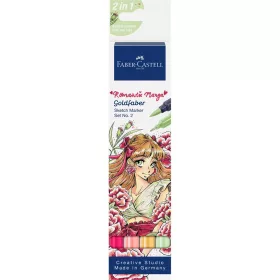   Rostirón, filctoll készlet alkoholos kétvégű GOLDFABER SKETCH Romantikus Manga 2 Faber-Castell 4klf. szín