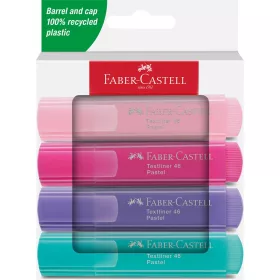   Szövegkiemelő készlet 1-5mm vágott papír dob Faber-Castell 46 pasztell pirosító,lilás rózsaszín,lila,türkiz 4klf. szín