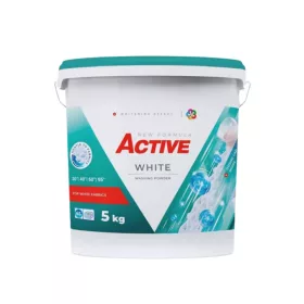 Mosópor 5 kg (65 mosás) vödrös fehér ruhákhoz Active