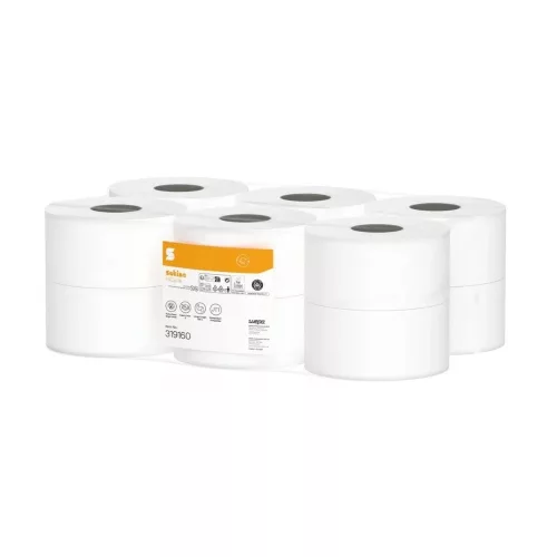 Toalettpapír 3 rétegű közületi átmérő: 19 cm 480 lap/tekercs 12 tekercs/karton Satino Wepa Comfort fehérített