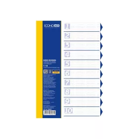  Elválasztólap, A4, prespán mintás 160 micron, 10 részes, PP Economix