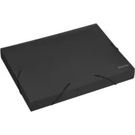   Gumis mappa A4, PP rombuszmintás gerincvastagított 40mm, Economix fekete