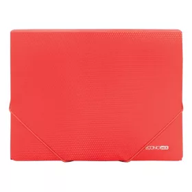 Gumis mappa A4, PP rombuszmintás, Economix piros