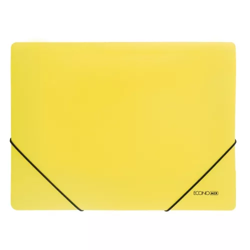 Gumis mappa A4, PP prespán mintás, Economix sárga