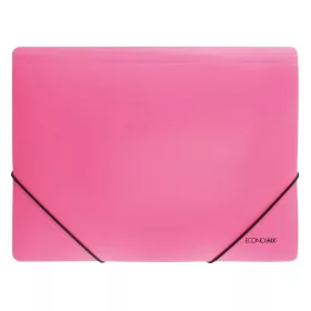 Gumis mappa A4, PP prespánmintás, Economix rózsaszín