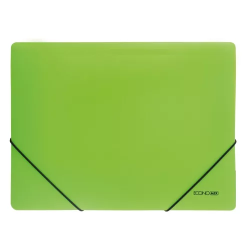 Gumis mappa A4, PP prespán mintás, Economix világos zöld