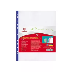   Genotherm lefűzhető, A4, PP 40 micron fényes Optima kék csíkkal 20 db/csomag