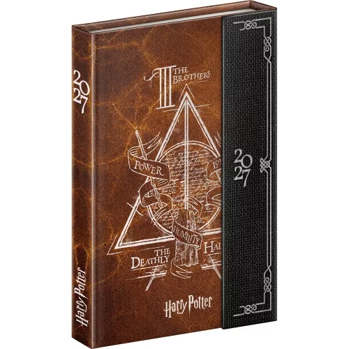 Határidőnapló mágnessel záródó, heti, fehér lapokkal Harry Potter 110x160mm, Presco