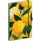 Keménytáblás tervező krémszínű lapokkal, kétheti beosztással, leszorító gumiszalaggal Lemons 130x210mm, Presco