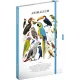 Keménytáblás notesz krémszínű lapokkal, vonalas, leszorító gumiszalaggal Animalium – Birds 130x210mm, Presco