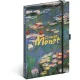 Keménytáblás notesz krémszínű lapokkal, vonalas, leszorító gumiszalaggal Claude Monet 130x210mm, Presco