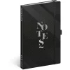 Keménytáblás notesz krémszínű lapokkal, vonalas, leszorító gumiszalaggal Elegant 130x210mm, Presco