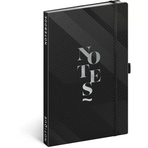 Keménytáblás notesz krémszínű lapokkal, vonalas, leszorító gumiszalaggal Elegant 130x210mm, Presco