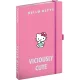 Keménytáblás notesz krémszínű lapokkal, vonalas, leszorító gumiszalaggal Hello Kitty 130x210mm, Presco