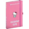 Keménytáblás notesz krémszínű lapokkal, vonalas, leszorító gumiszalaggal Hello Kitty 130x210mm, Presco