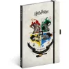 Keménytáblás notesz krémszínű lapokkal, vonalas, leszorító gumiszalaggal Harry Potter 130x210mm, Presco