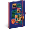 Keménytáblás notesz krémszínű lapokkal, vonalas, leszorító gumiszalaggal Harry Potter – Hogwarts 130x210mm, Presco