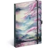 Keménytáblás notesz krémszínű lapokkal, vonalas, leszorító gumiszalaggal Sakura 130x210mm, Presco