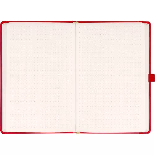 Klasszikus notesz Taggia borítással Red, pontozott, 13x21cm, Presco