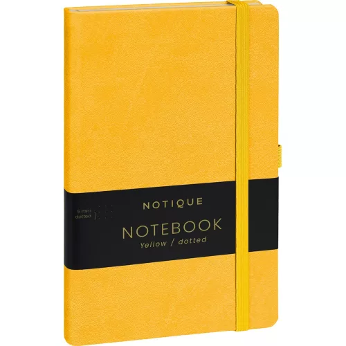 Klasszikus notesz Vivella borítással Yellow, pontozott, 13x21cm, Presco