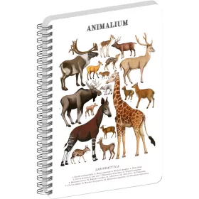   Jegyzetfüzet ikerspirálos Animalium – Artiodactyls, sima, 14,8x21cm A5, Presco