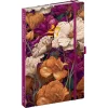 Keménytáblás tervező krémszínű lapokkal, kétheti beosztással, leszorító gumiszalaggal Vintage Flowers 130x210mm, Presco