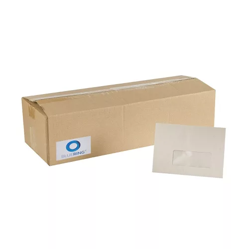 Boríték LC6 enyvezett újrahasznosított jobb ablakos (35x90mm) Bluering&reg;