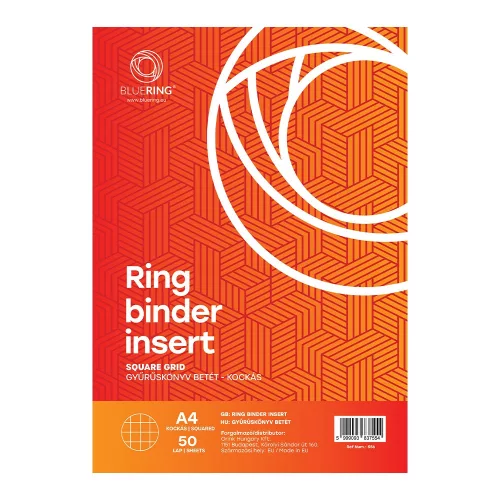 Gyűrűskönyv betét A4, 50lap Bluering&reg; kockás
