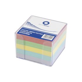   Kockatömb 8x8x6,5cm, ragasztás nélküli, transzparens tartóban színes pasztell 8x8x6,5cm, Bluering&reg;