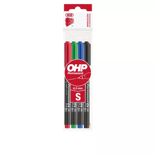 Alkoholos marker készlet, S, OHP Ico, 4 klf.szín